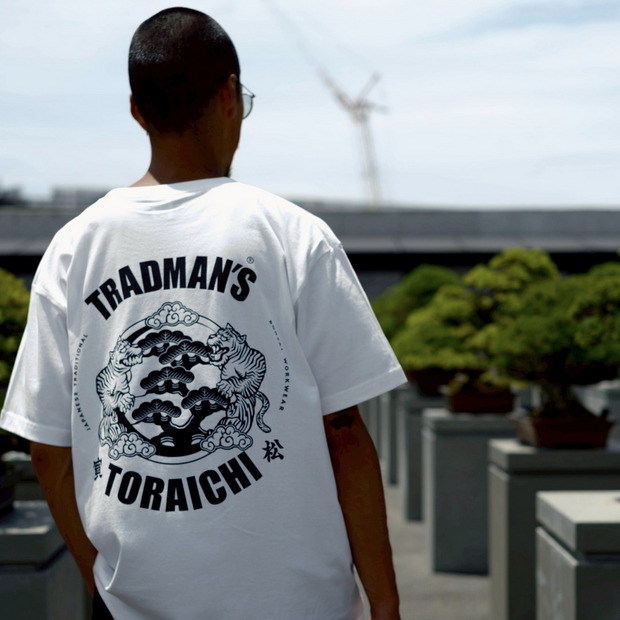【寅壱 × TRADMAN'S BONSAI】crew neck T-shirts　WHITE 詳細画像